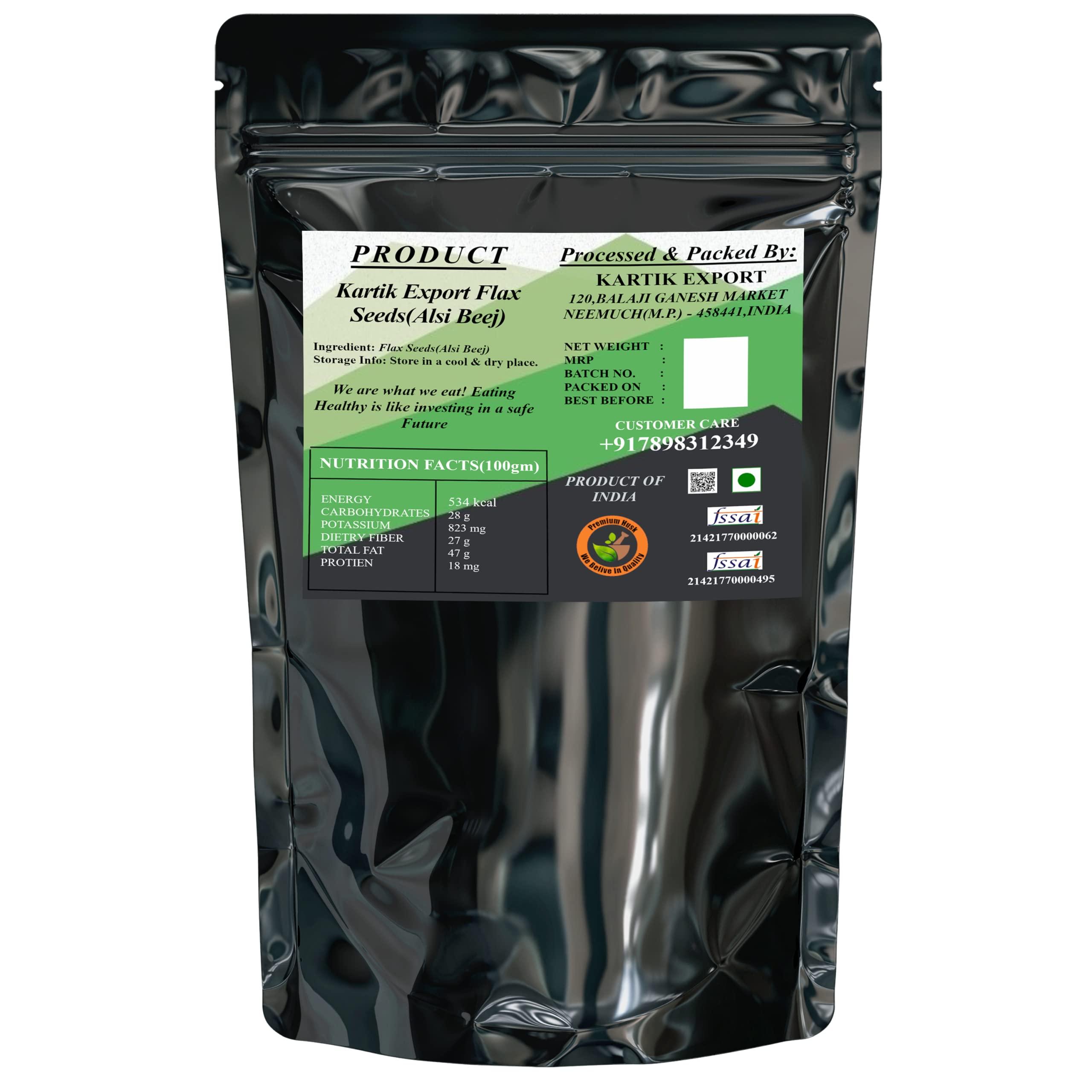 Kartik Export Kartik Export Alsi Seeds Raw [ Flax Seeds ] (2Kg) (Pack of 2 X 1kg)