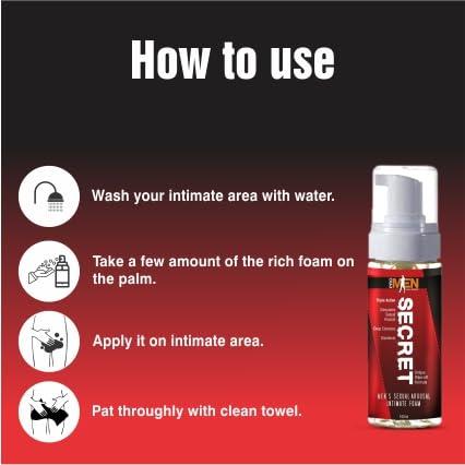 REALMYTH REALMYTH Secret Intimate Wash for Men | pH Balanced Intimate Hygiene Foaming Wash | Prevents Itching, Irritation & Bad Odor |100 ml