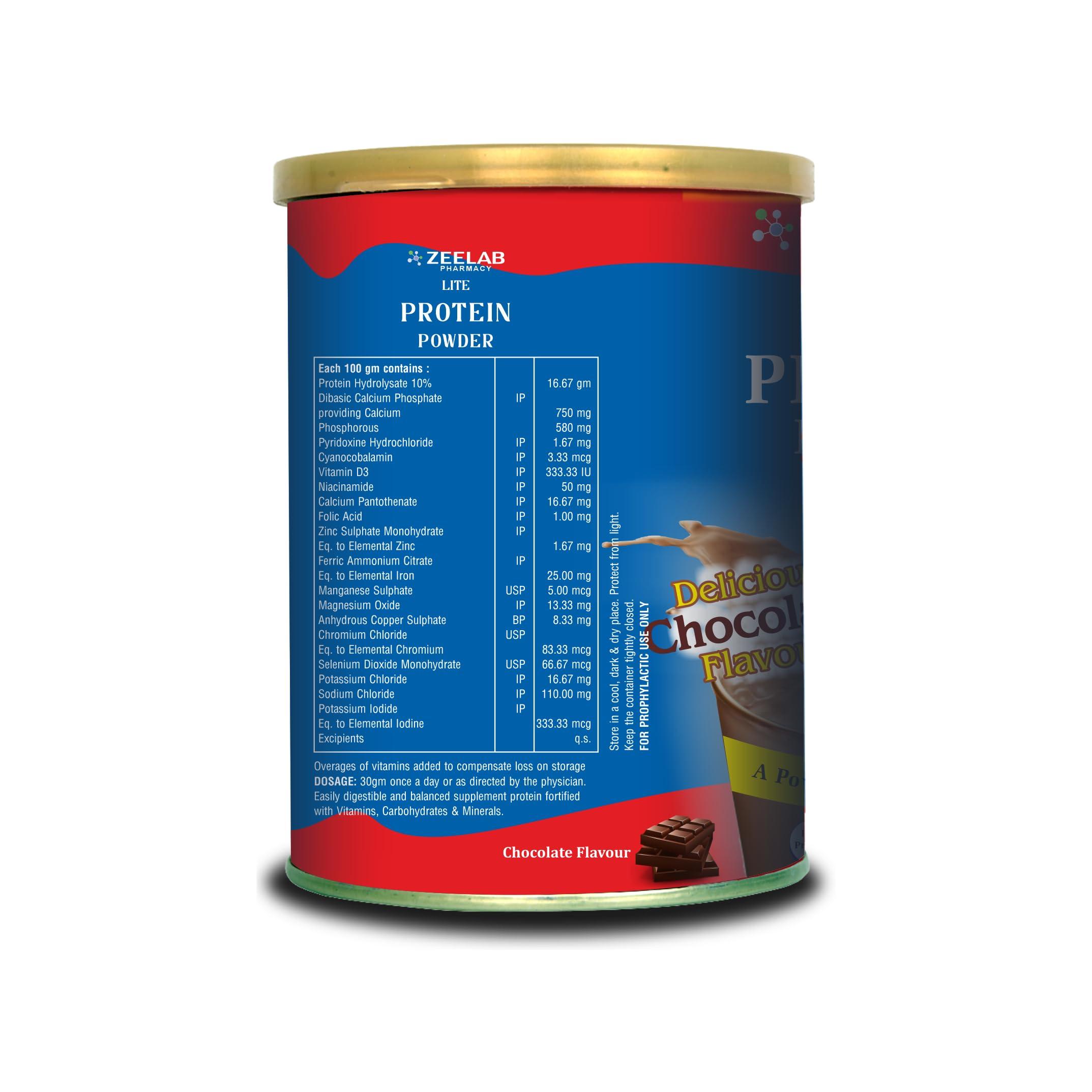 Zeelab Zeelab Protein Powder 200g | Zero Sugar Nutrition Protein Drink | Delicious Chocolate Flavour | Fortified with Calcium, Iron and Zinc