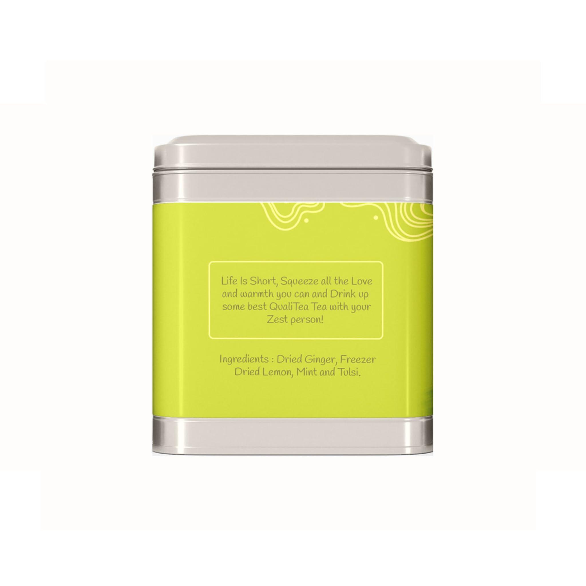 Chawalas Chawalas Tea |Valentine\'s Day - You\'re the Zest(Ginger Lemon Tea) |Herbal Tissane |Tea Gift For Him and Her |Caffiene Free Infusion |Tin 30gms (12 cups)