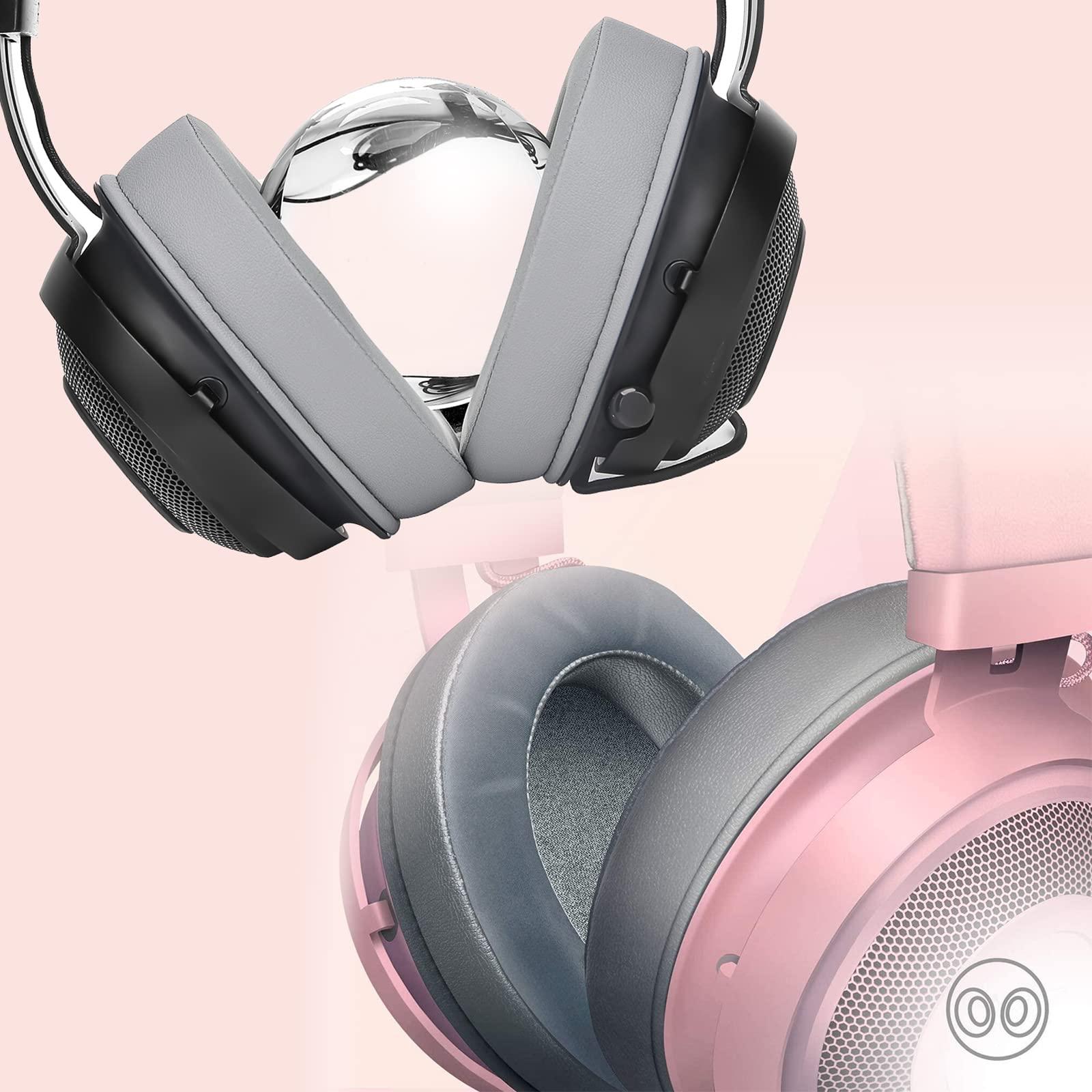 SOULWIT SOULWIT Cooling-Gel Ear Pads Cushions Replacement, for Razer Kraken 2019/Tournament Edition/Ultimate/Kitty, Earpads for Nari/Essential/Ultimate, Kraken X/V3 X Headset - Grey