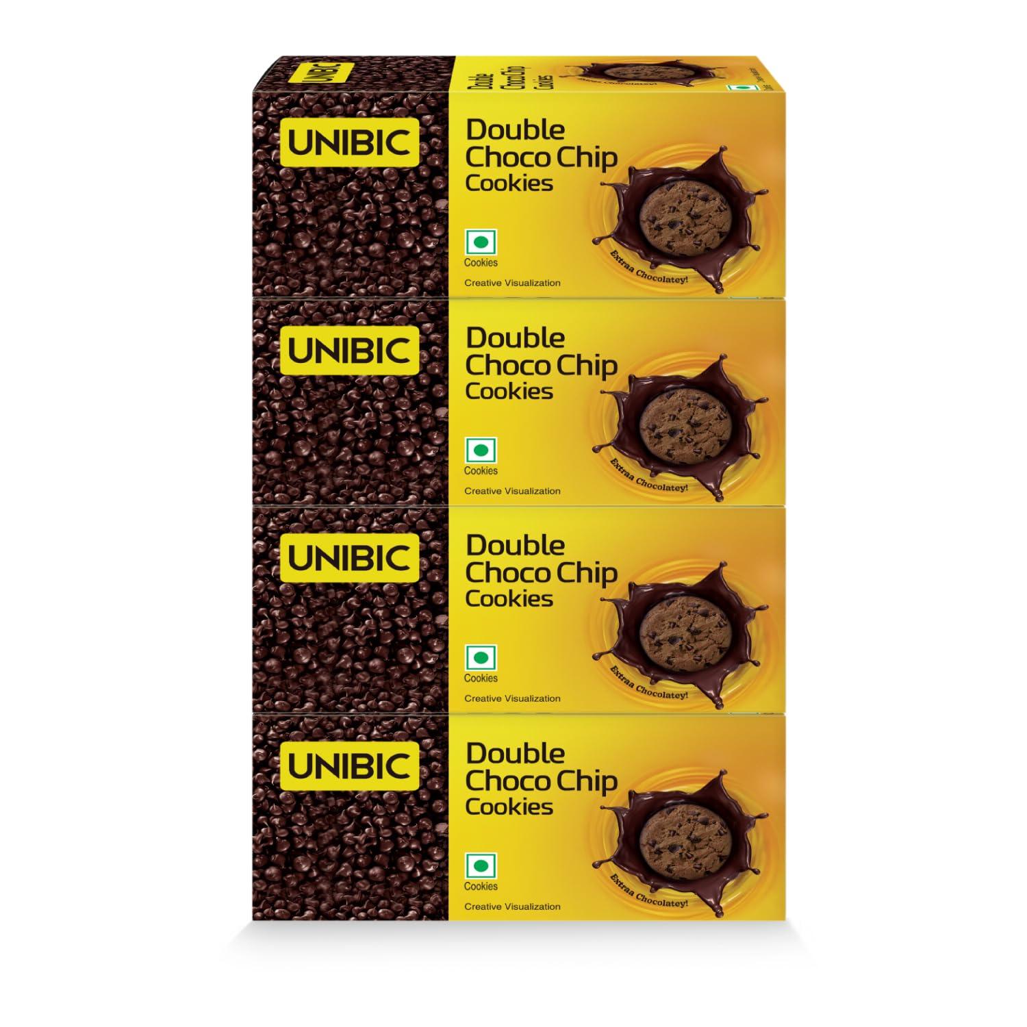 UNIBIC UNIBIC Double Choco Chip Cookies, 75g, Pk of 04
