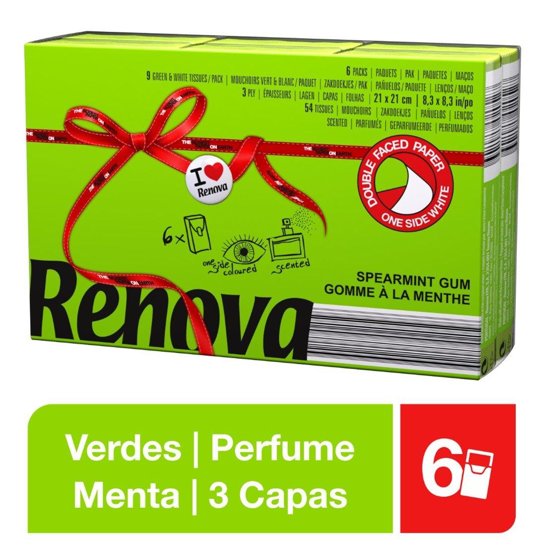 Renova Renova Pocket Tissues - Green , 3 Ply , Double Faced , Fresh Green Spearmint Scented , First Time In INDIA.