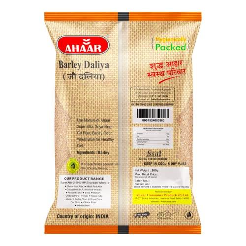 AHAAR Ahaar Barley Daliya (200g)| Jau Ka Daliya | Nutritious Dalia | Barley Porridge