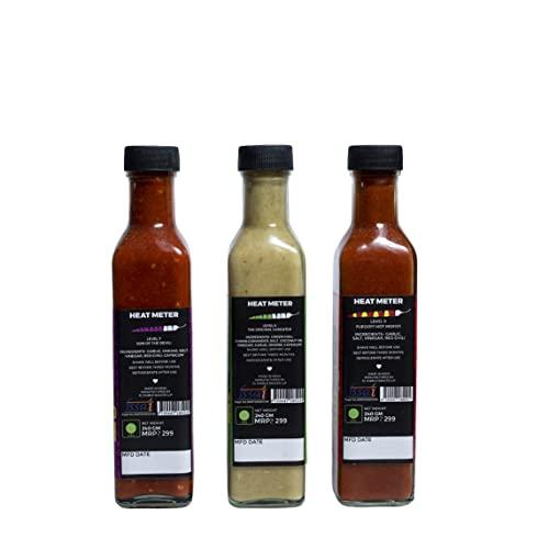 El Diablo Sauces El Diablo All Natural Ingredient Gluten Free Hot Spicy Sauces Combo Hot AF + Hot Red Chili + Smoked Green Chili Pack of 3 – (240gm x 3)