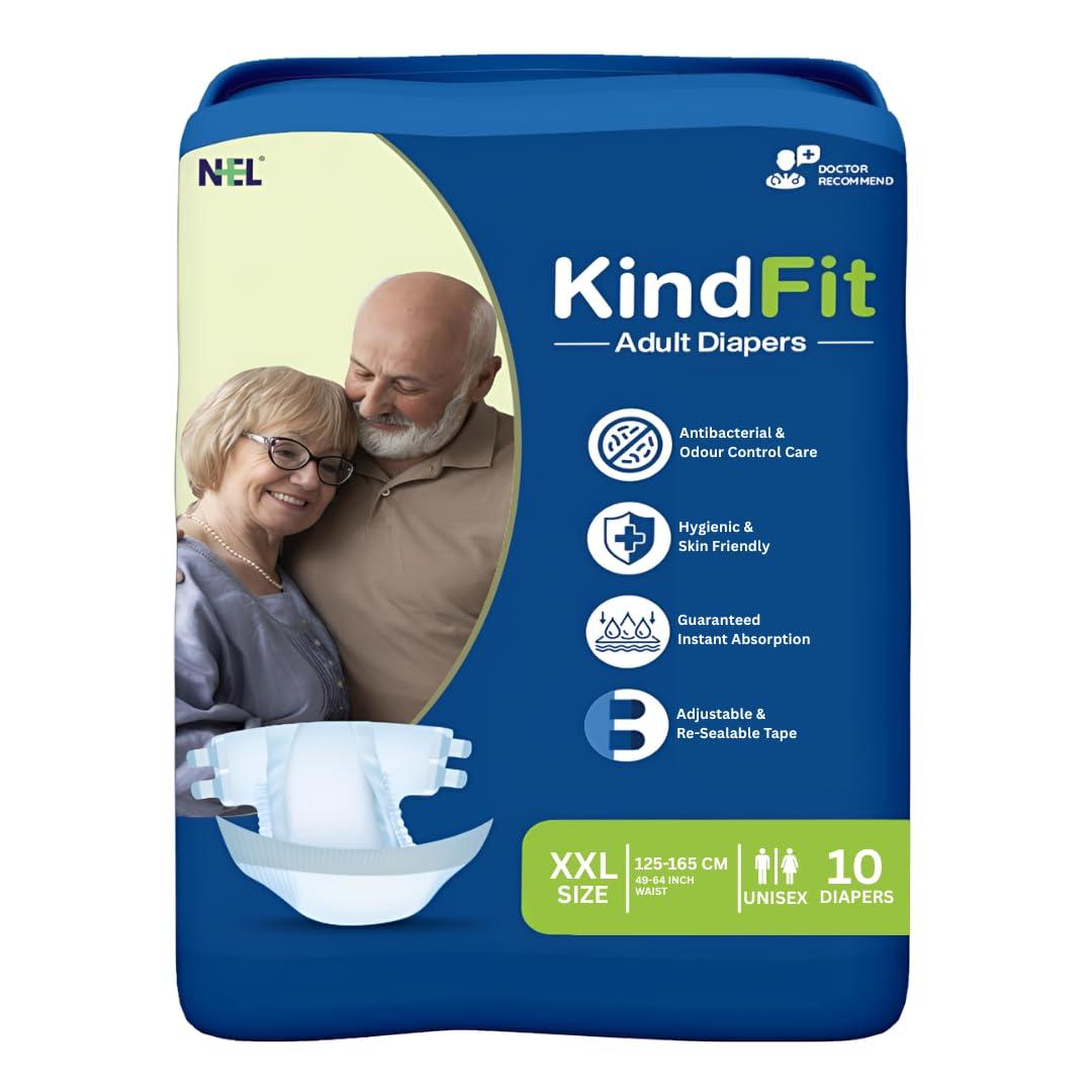 KINDFIT KINDFIT Open Tape Adult Diapers | Size : XXL - 30 Pieces | Pack of 3