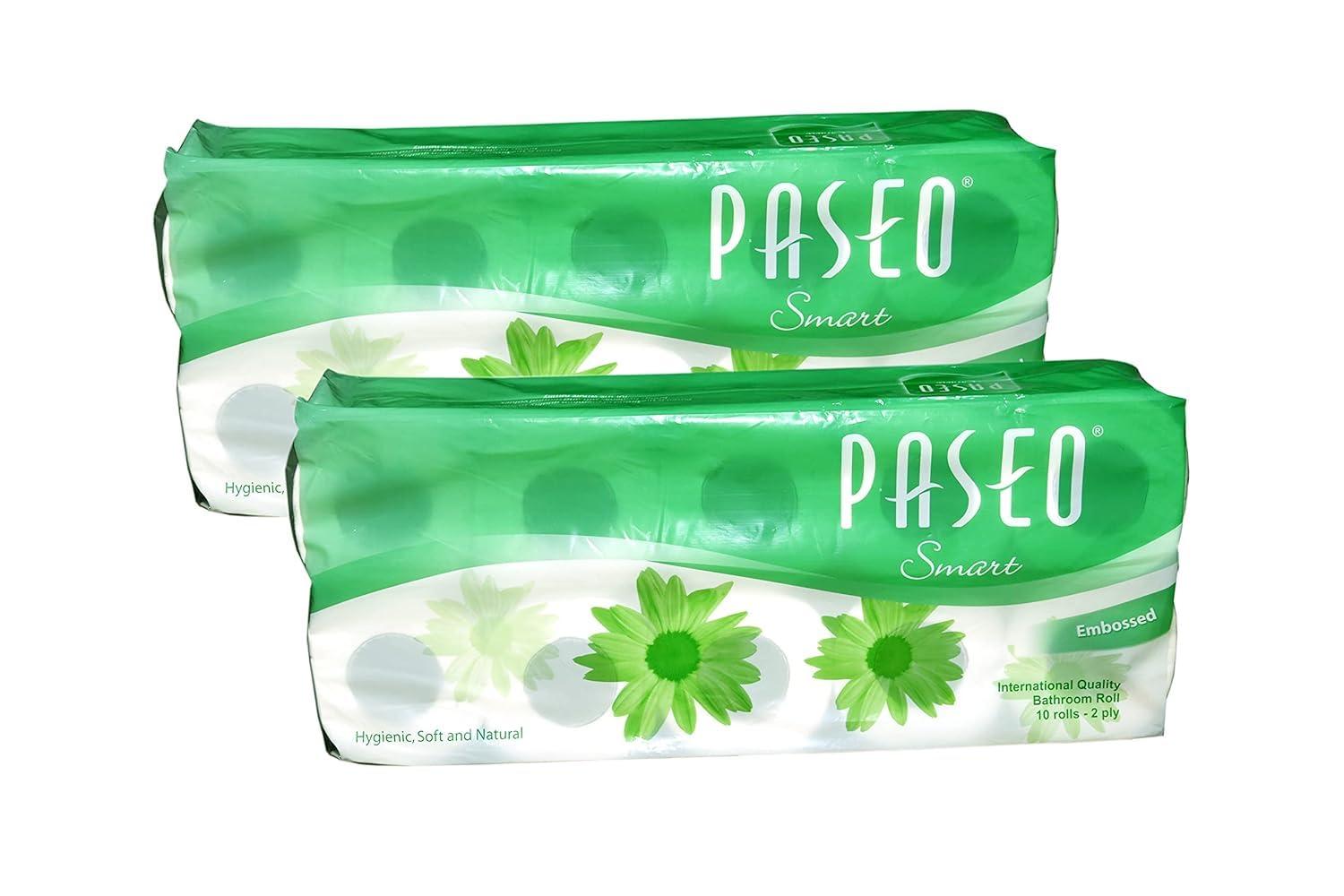 PASEO Paseo Toilet Tissue 2 ply Toilet Paper 10 Toilet Rolls x 200 Toilet Tissue Sheets Sheet Size 11 x 9.9 cm