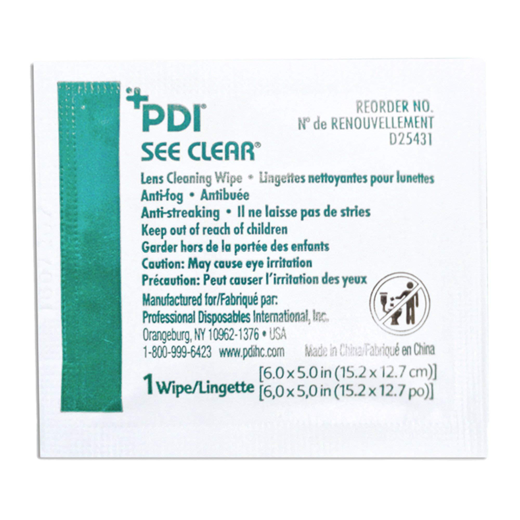 PDI PDI 19831 See Clear Eye Glass Cleaning Wipes (Pack of 120)