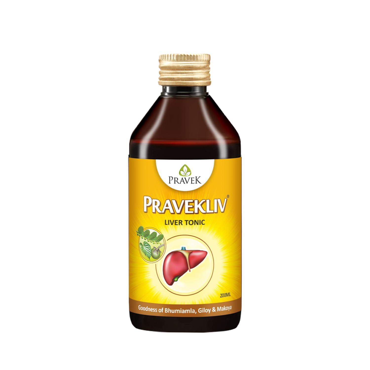 PRAVEK PRAVEK Pravekliv Syrup for Liver Health | Natural Liver Herbal Tonic | Goodness of Bhumi, Amla, Makoy & Giloy (200 Ml Pack Of 1)