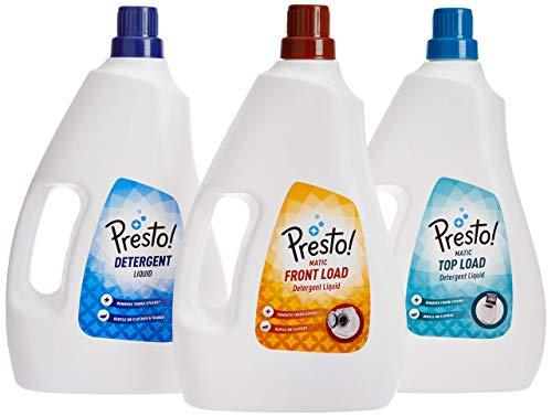 Presto! Amazon Brand - Presto! Matic Top Load Detergent Liquid - 2 L & Amazon Brand - Presto! Dish Wash Gel - 2 Litre (Lime)