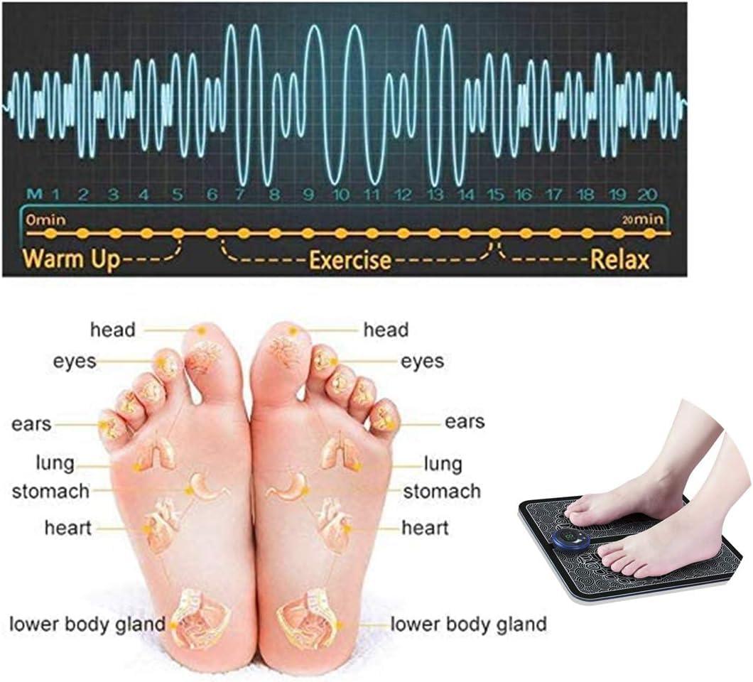 Deoxys Deoxys EMS Foot Massager,Folding Portable Electric Massage Mat, Electronic Muscle Stimulatior Feet Massage Promoting Blood Circulation Muscle Pain Relief