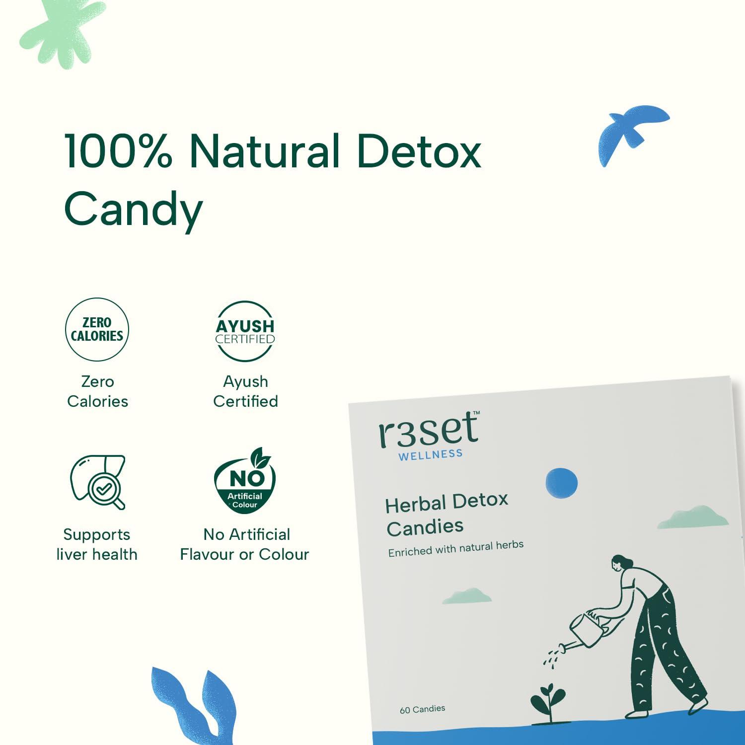 R3SET R3SET Detox Candy Pack of 30 + Soothing Gel 50 grams
