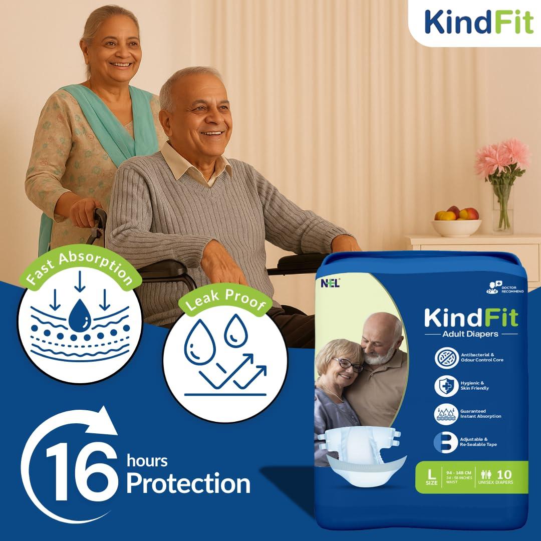 KINDFIT KINDFIT Open Tape Adult Diapers | Size : L - 20 Pieces | Pack of 2