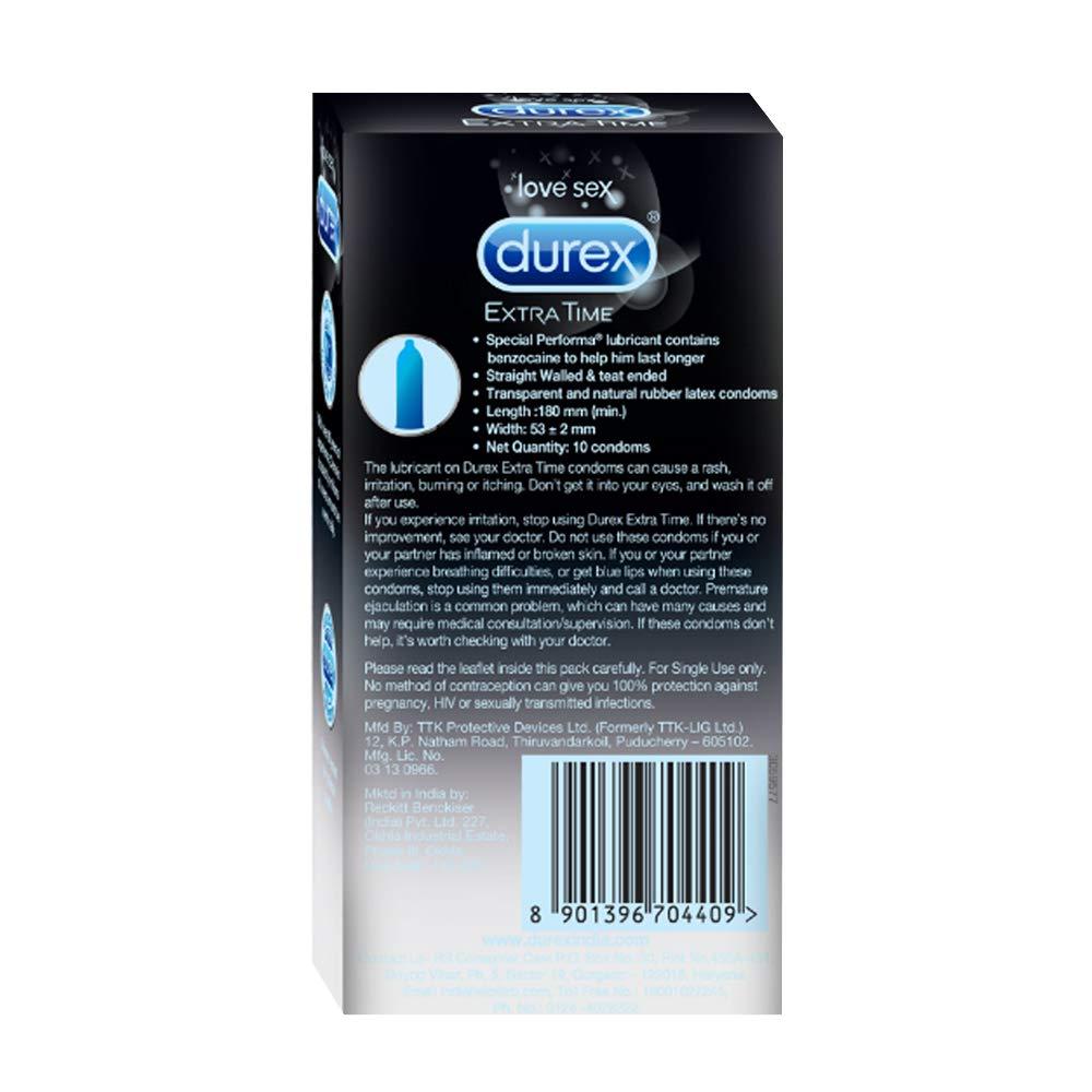 Durex Durex Condoms - 10 Count (Pack of 3, Extra Time) & Durex Mutual Climax Condoms - 10 Count (Pack of 2)