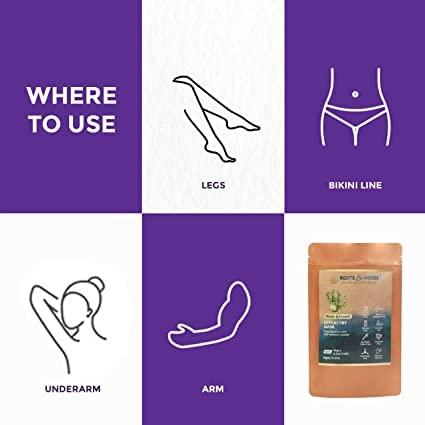 ROOTS AND HERBS ROOTS AND HERBS Vegan Hair Removal - Neem and Fennel Depilatory Mask - Men and Women's Facial Hair Removal for sensitive skin, Organic Hair remover, Pubic, Bikini, Leg Mask, Powder Waxing (7.05 Ounce)