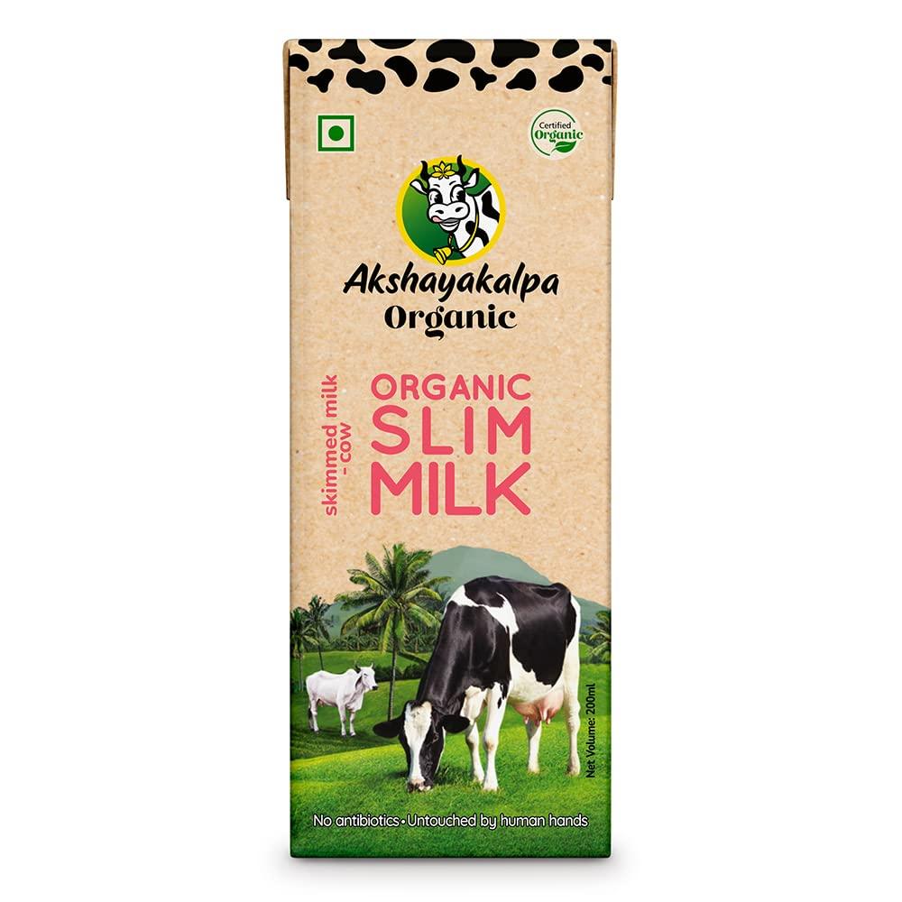 Akshayakalpa Organic Akshayakalpa Organic Slim Milk (Uht) Pack Of 16 (200 Ml) - Low-Calorie, Low-Fat, Long-Shelf Life, No Chemical Residues, Convenient And Ready-To-Use, Nutritious By Nature, Liquid