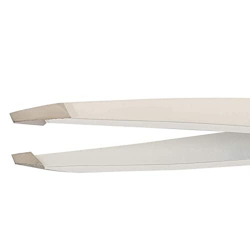 GRETA Greta White & Pink Colour Tweezer Plucker Set Precision Tweezers For Eyebrows, Ingrown Hair, Plucking Daily Beauty Tool Set Of 2 Pcs With Travel Case (PINK & WHITE)