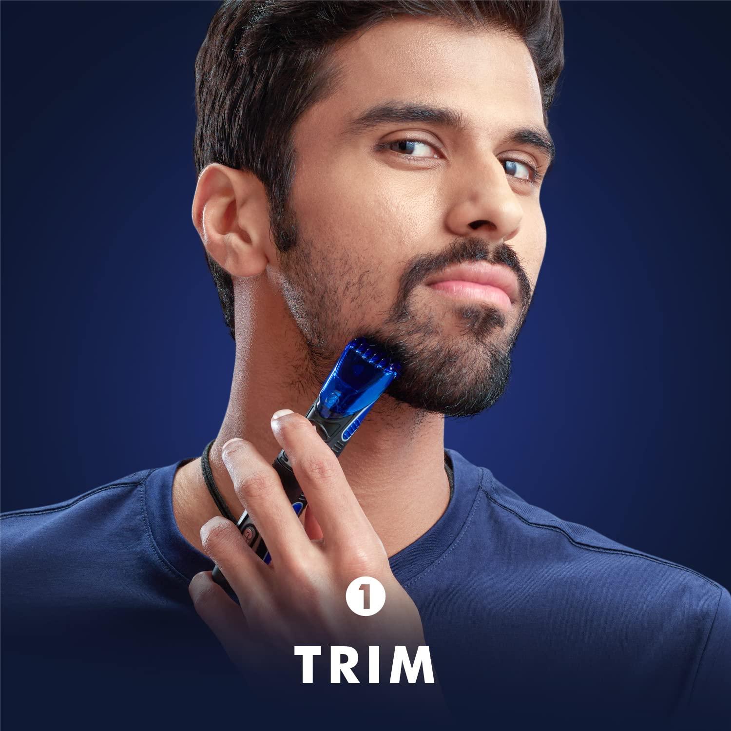 Gillette Gillette Fusion Proglide 4-in-1 Styler for Trimming | Shaving | Beard Edging | Body Hair Trimming & Gillette Pre Shave foam | Charcoal | 196 gm COMBO