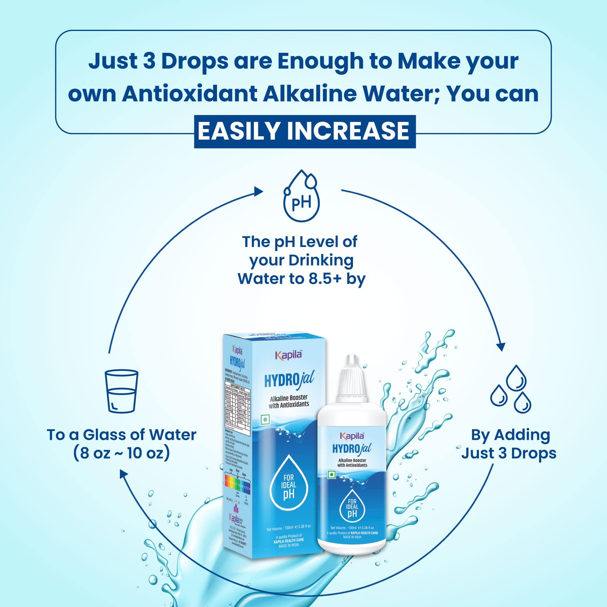 Kapila NONI Kapila NONI Hydrojal pH Booster Drops for Alkaline Water 100ml | pH Booster Drops for Drinking Water | Immune support & Detox