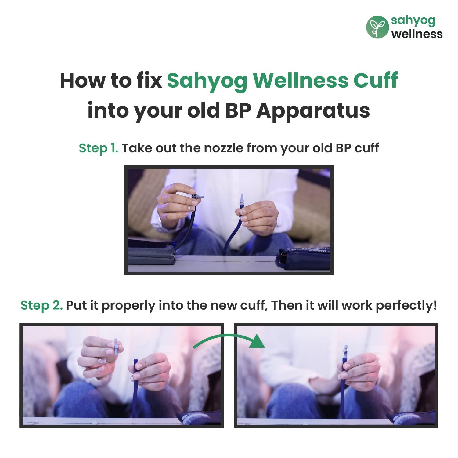 Sahyog Wellness Sahyog Wellness Single Tube Extra Long XXL Size Blood Pressure Monitor Machine Cuff (22-42 cm) - Compatible with All Brands (Dark Blue)