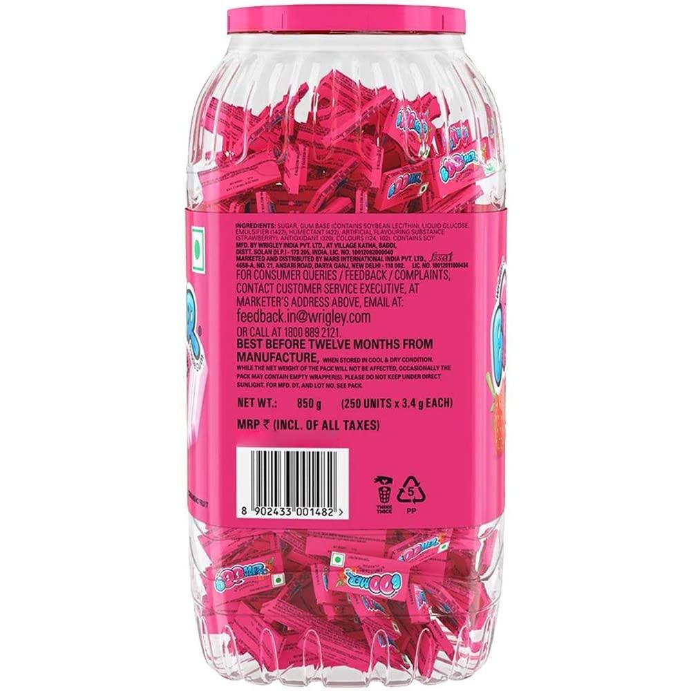BOOMER Boomer Wrigley Super Bubble Gum, Strawberry Flavoured (460 Pcs) (Pink)