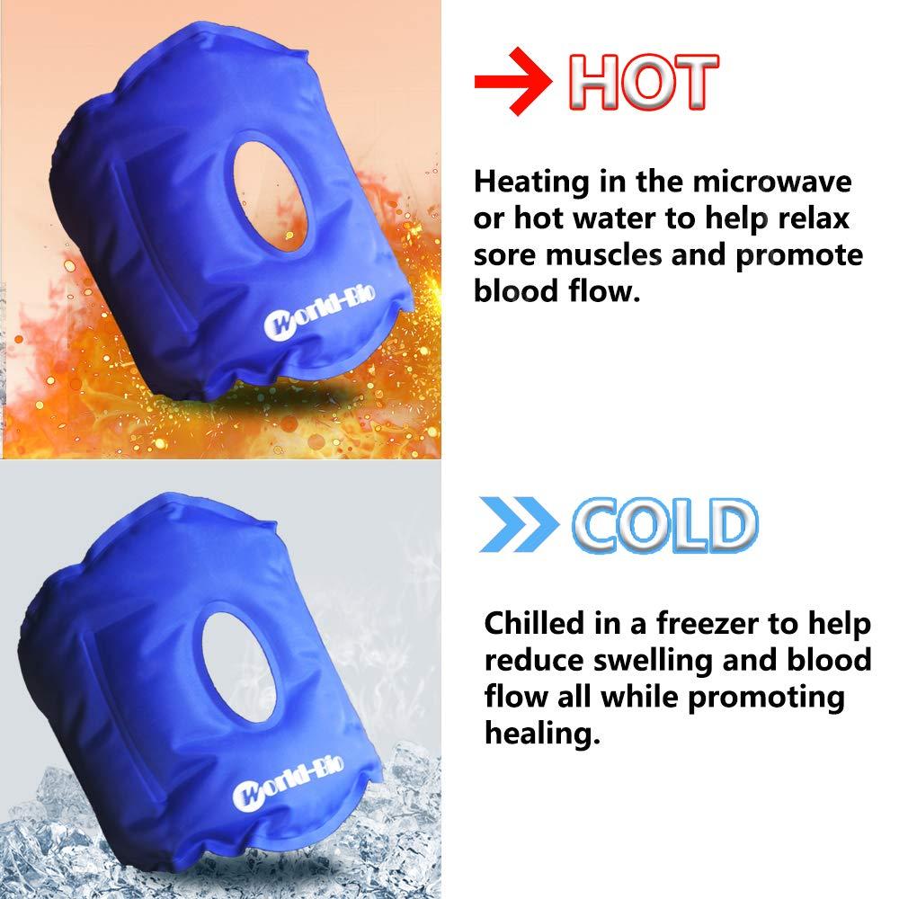 WORLD-BIO WORLD-BIO Knee Ice Pack Wrap for Injuries, Reusable Cold Compress Gel Pack Support for Knee Replacement Surgery Recovery, Bursitis Arthritis Pain Relief, Flexible and Adjustable (11.5\'\' x 7\'\')