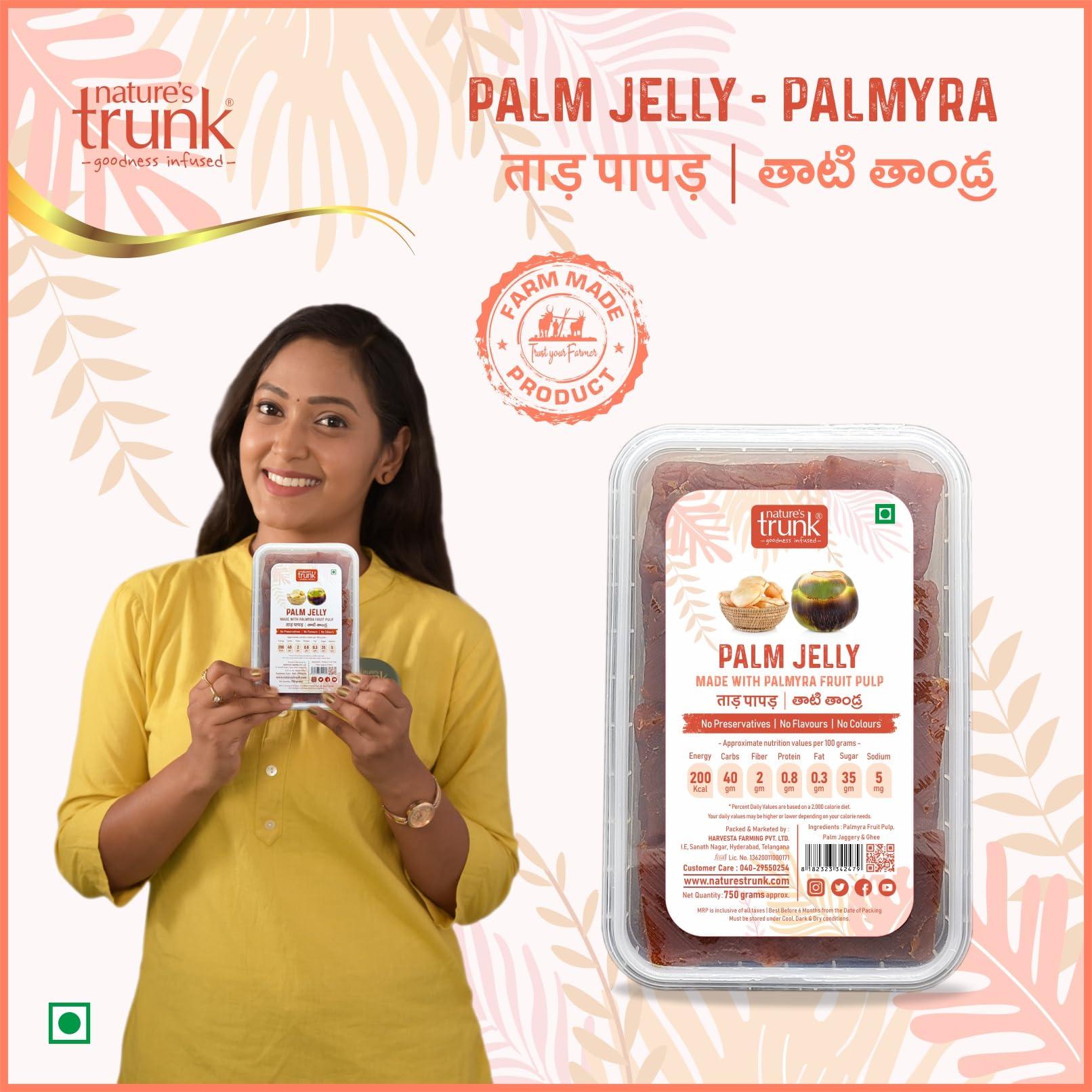Nature\'s Trunk Nature\'s Trunk - Palm Jelly | Thati Thandra, Palmyra Fruit Jelly | Natural, Healthy and Nutritious Ripe Palm Pulp Slice | Traditional, Sun Dried & Handmade Toddy Palm Fruit Jelly - 750G