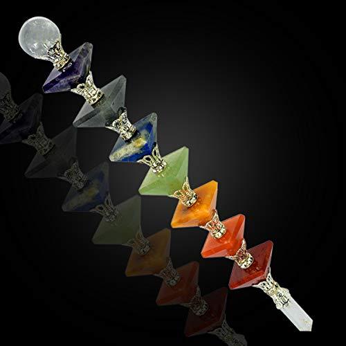 Reiki Crystal Products Reiki Crystal Products Natural 7 Chakra Healing Wand for Reiki Healing and Crystal Healing Stone Wends (Color : Multi)