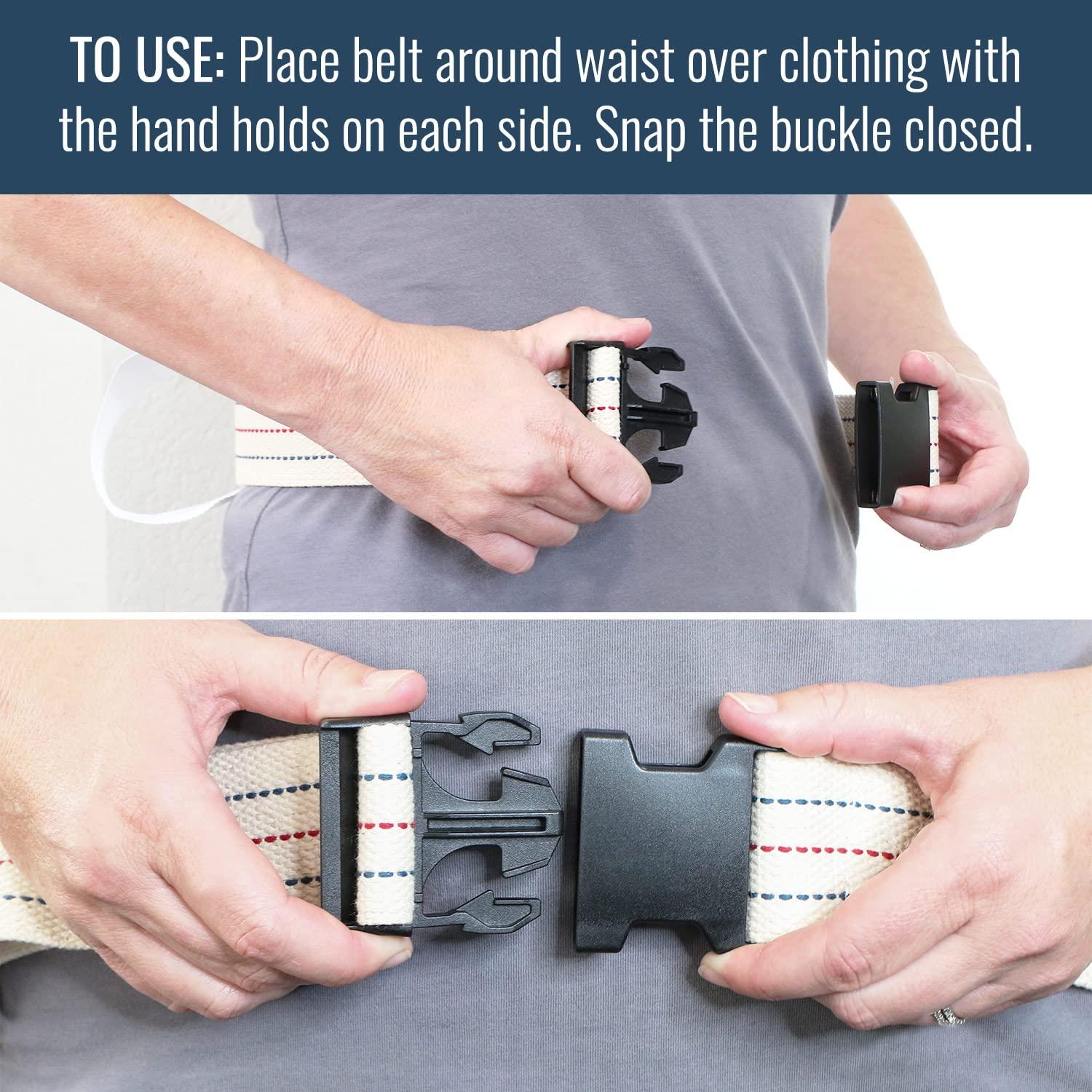 DMI DMI Cotton Physical Therapy Gait Belt Transfer Belt with Handles, Quick Release, 65 Inches