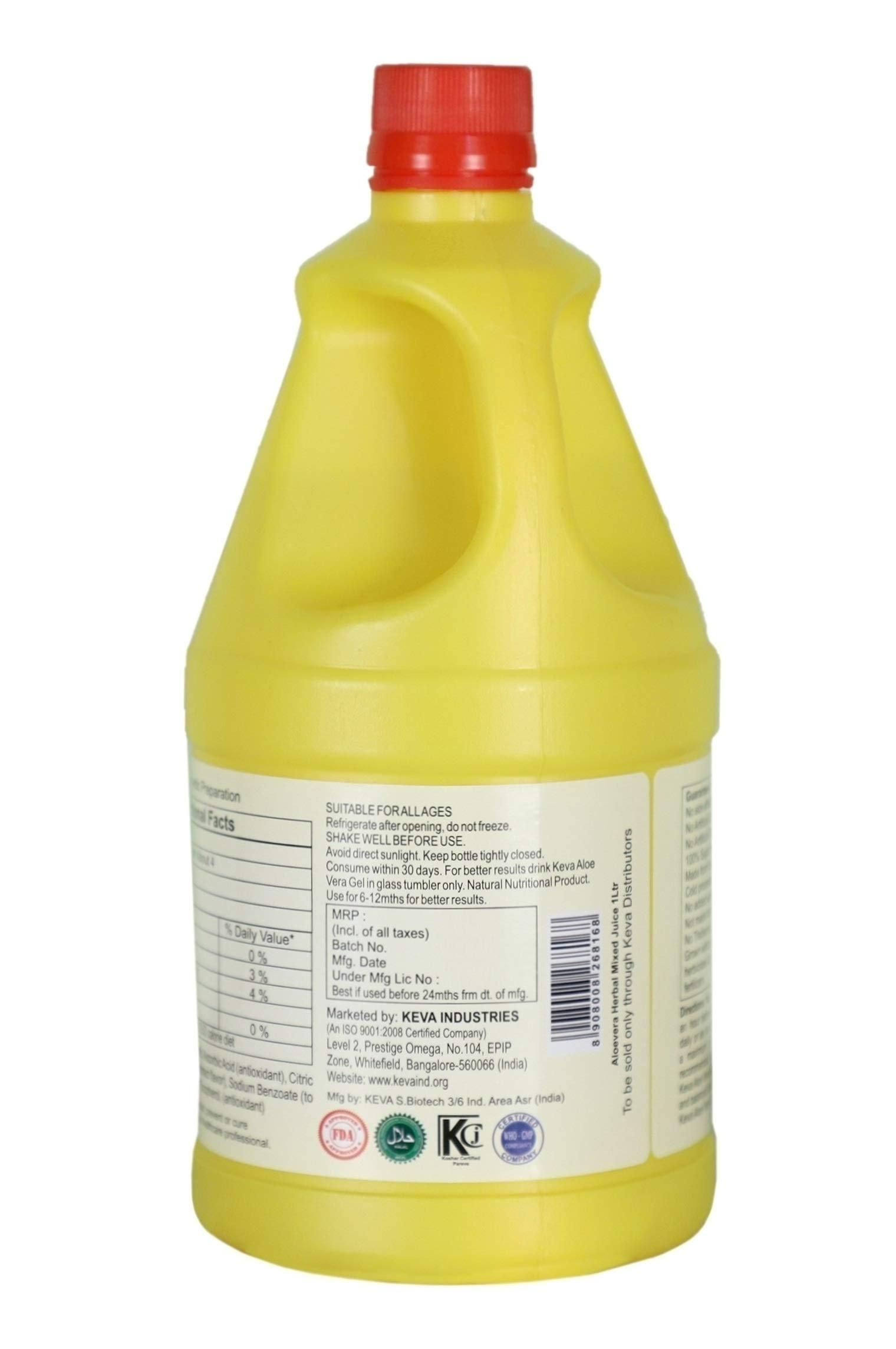 KEVA Keva Aloe Vera Juice For Glowing Skin & Healthy Hair - 1L