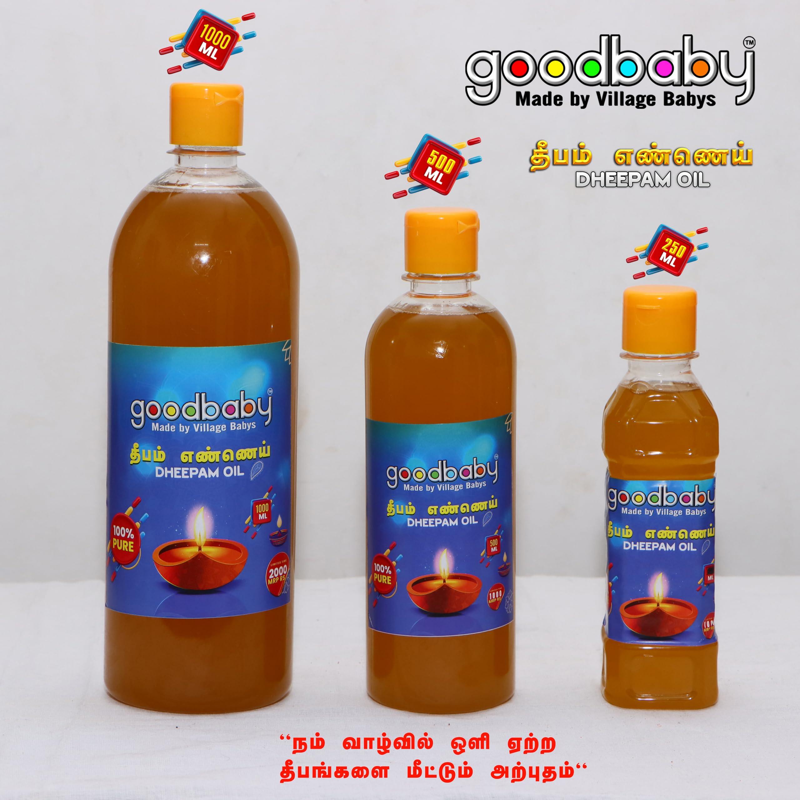 goodbaby Made in Village babys POOJA OIL | Lamp oil | Diya Oil | Oil for Puja, Festivals, Havan | Blend of 3 Puja Oils with Herbal Fragrance | 1L