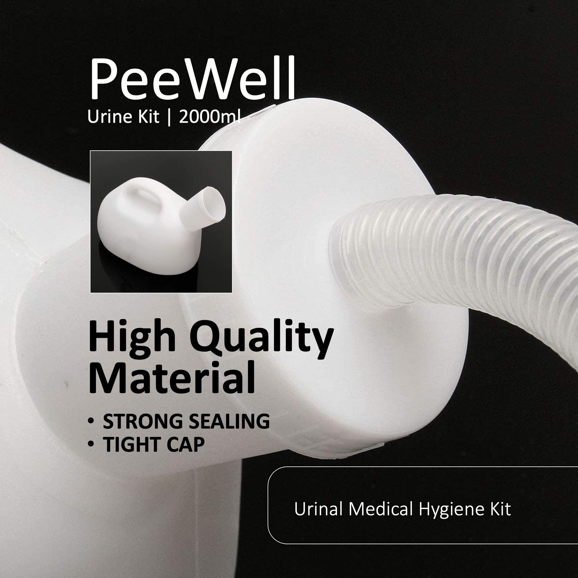 Carent Carent PeeWell Portable Urinal Kit for Men, Urine Collector with 65” Long Hosepipe, Designed for Bed Ridden Patients & Outdoor | White