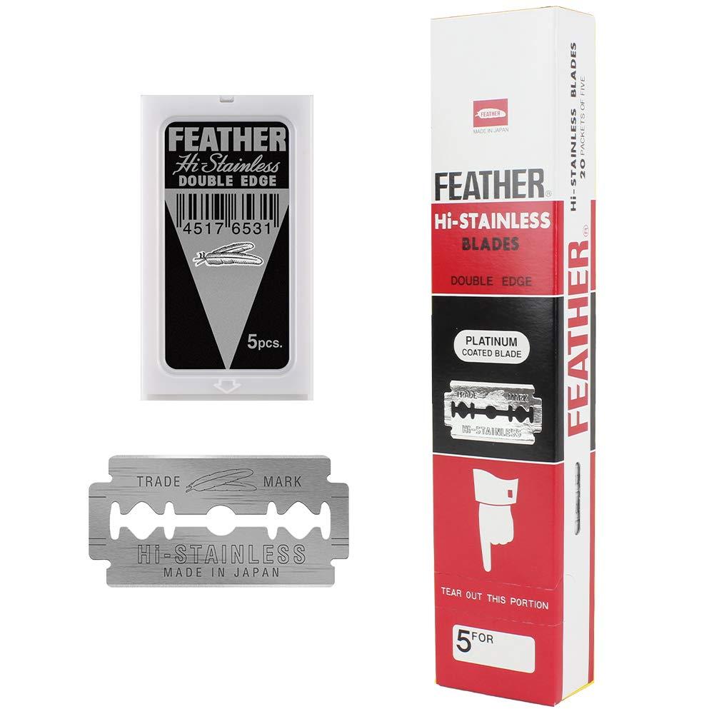 Feather Brand Feather Brand Hi-Stainless Platinum Double Edge Men Razor Blades, 100 Count