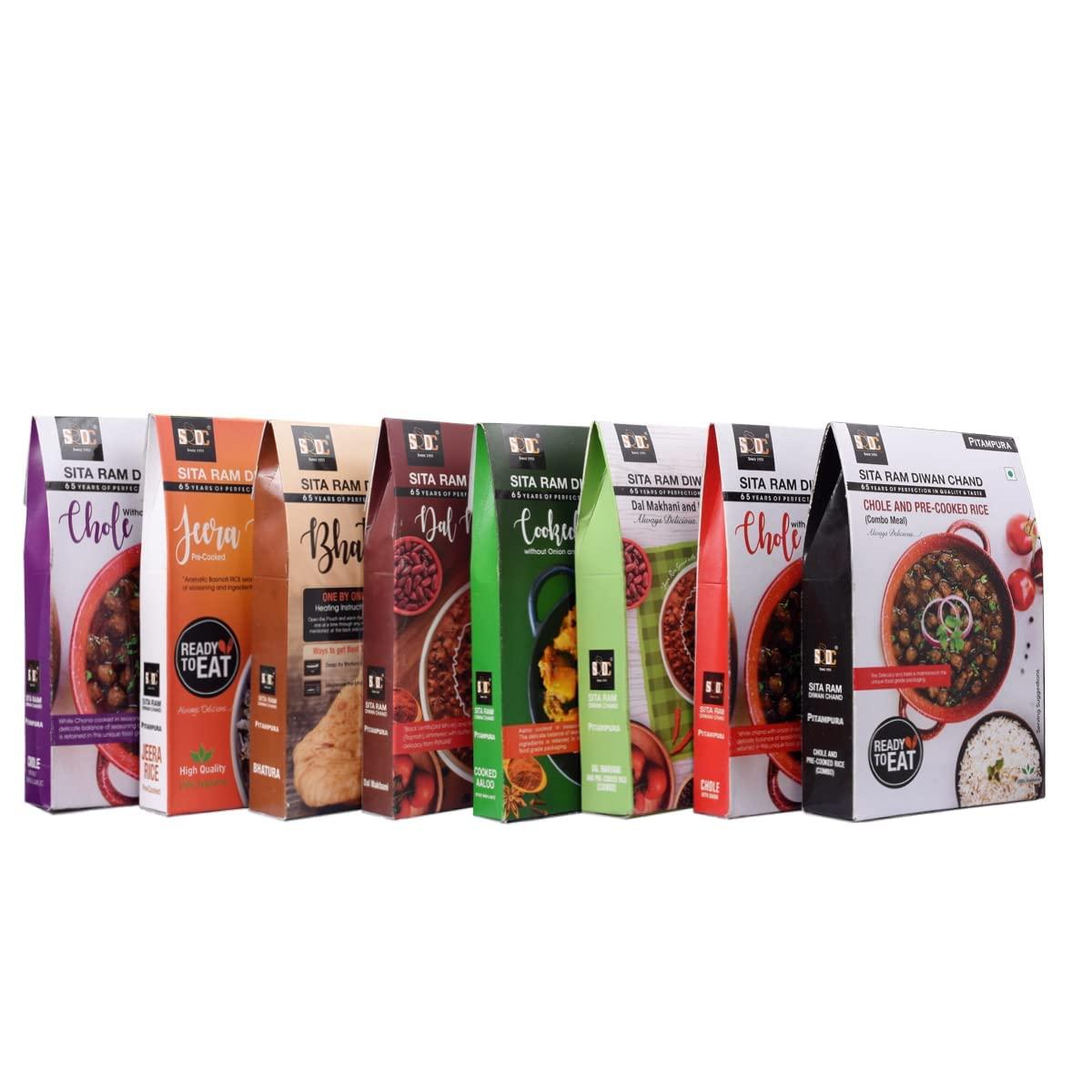 Sita Ram Diwan Chand Sita Ram Diwan Chand Ready to Eat Dal Makhani and Rice 300 Gram each | No Preservatives | No Artificial Flavors | 100% Natural Ingredients & Vegetarian | Tasty Snacks - Pack of 4