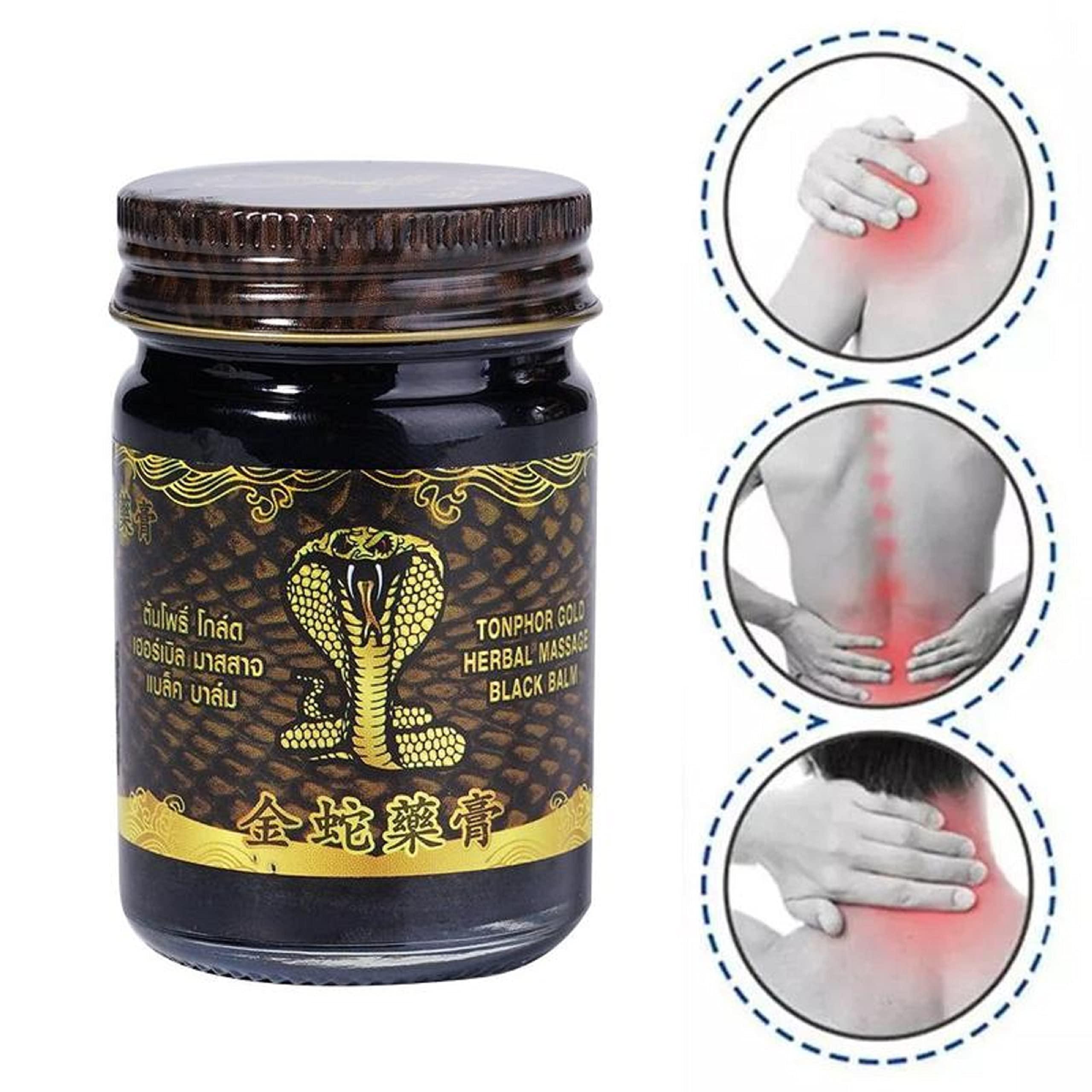 HANI PO HANI PO Ton Phor brand Black Balm rub BLACKSNAKE 50g - Pack of 1 - Thailand ProductPain relief balm | Oil for elder women | Men Pain relief balm for adult | Pain relief oil for women | Mens | Pain relief balm for girls | boys - Imported Products