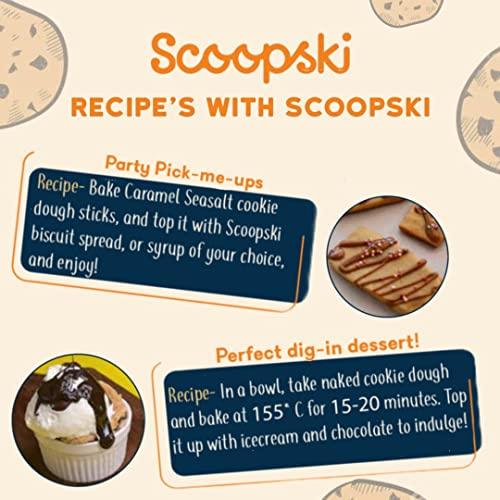 Scoopski Scoopski Edible Cookie Dough Pack of 2 Peanut Butter + Monster, | 4 ways to Eat - Eat Raw, Dunk It, Bake Into Cookies, Top it Over Dessert | No Raw Flour, No Artificial Preservatives, Eggless, 220gm