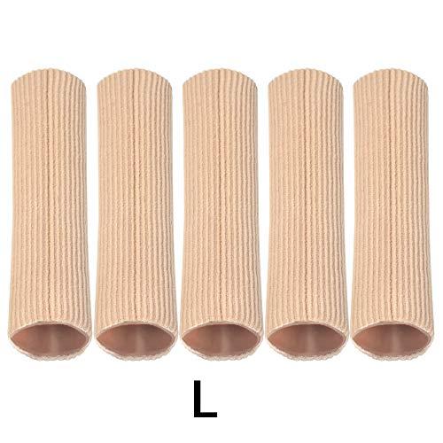 DYKOOK Cuttable Toe Tubes Sleeves 5 Pack, Made of Elastic Fabric Lined with Silicone Gel. Toe Sleeve Protectors Relief Toe Pressure Pain, Corn and Calluses Remover