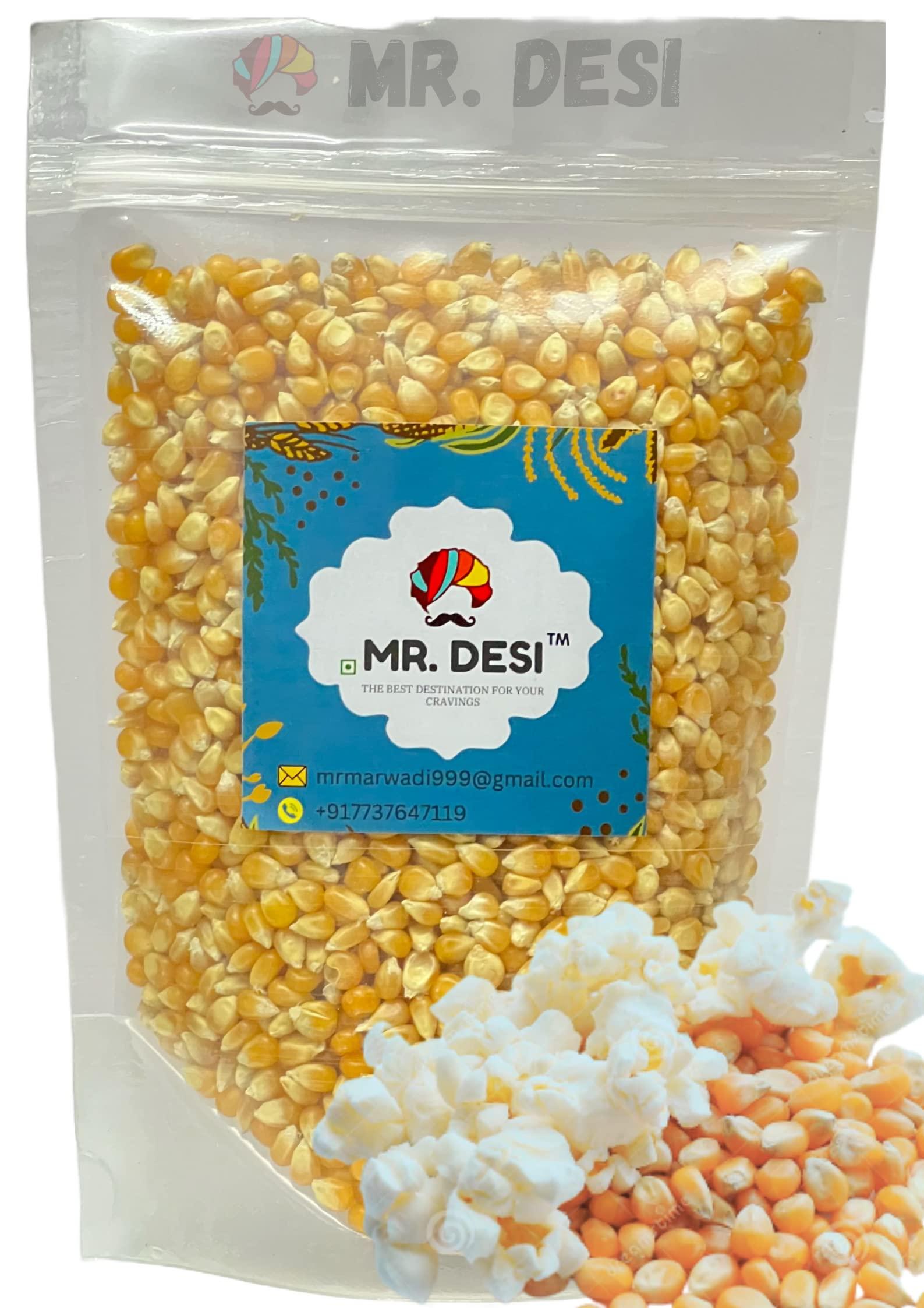 MR. DESI Popcorn Kernels Extra Crunchy Popcorn Maize (100% of The kernels pop) [Now Enjoy Movie Theatre Style Butterfly Popcorn at Home] (1kg)
