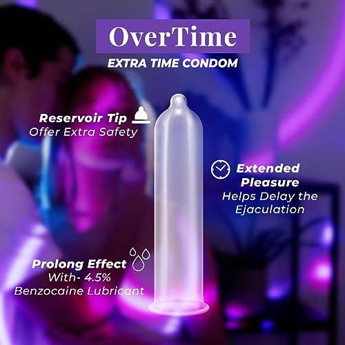 NOTTY BOY NOTTY BOY Overtime Extra Delay Condoms For Men -Pack Of 9, 90 Pieces | Longer Duration, Long Lasting | Performance Enhancing and Standard Fit, Natural Rubber Latex