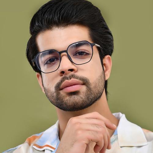 ROYAL SON ROYAL SON Polygon Blue Ray Cut Transparent Eye glasses For Men Women