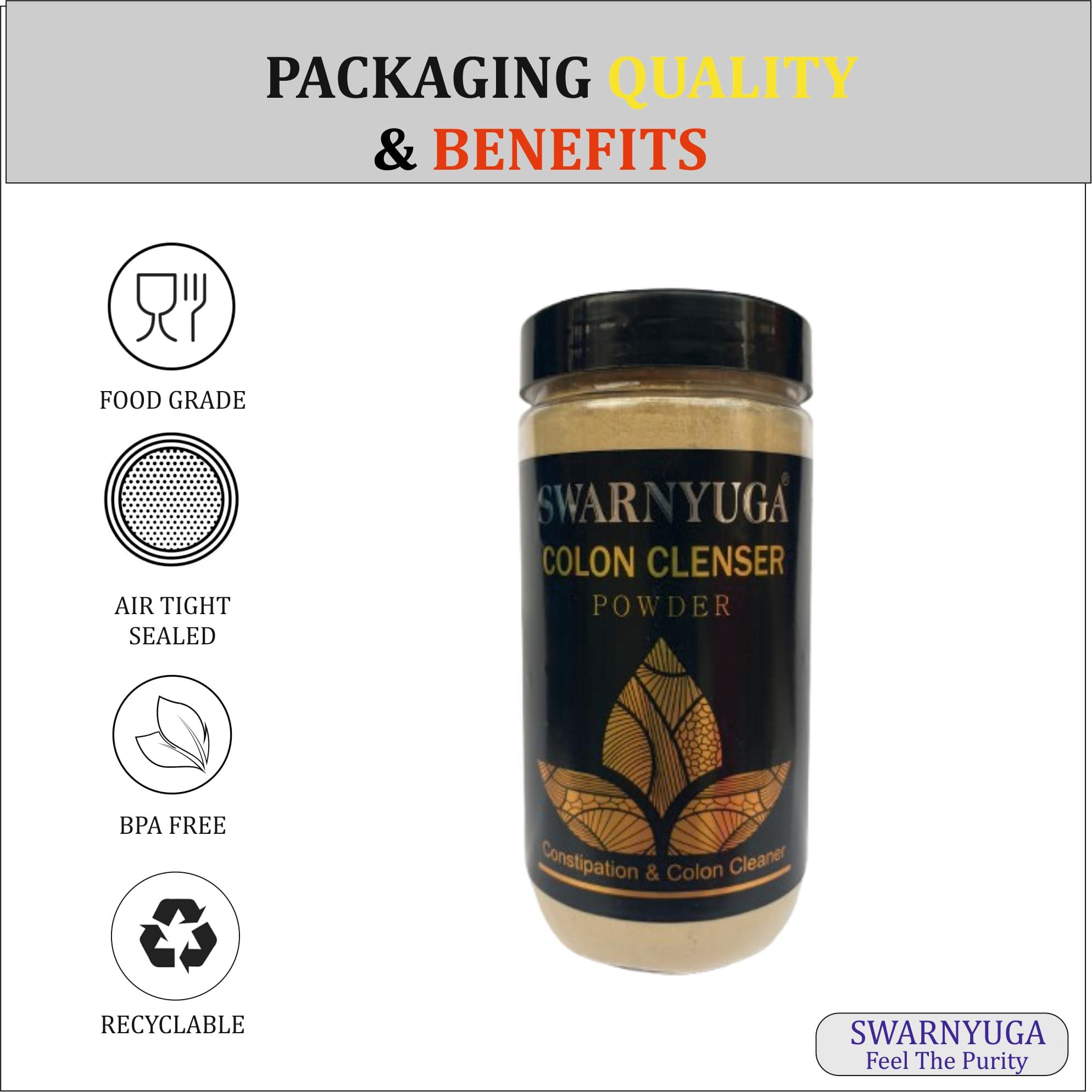 Swarnyuga Swarnyuga Colon Cleanser Powder 100% Organic | Formula for Gut Health, Constipation, Daily Detoxification, Colon Cleanse, and Immunity - 200gm