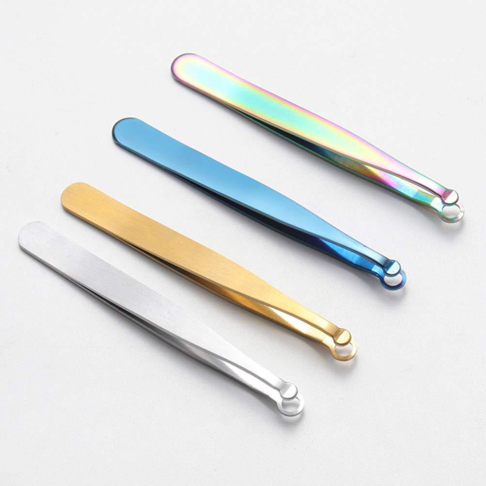 HEALLILY HEALLILY Nose Hair Trimmer Round Tip Precision Nose Hair Tweezers Clip Stainless Steel Eyebrow Clippers for Safely Trim Hair Nose Facial Hair Removal Tool Silver