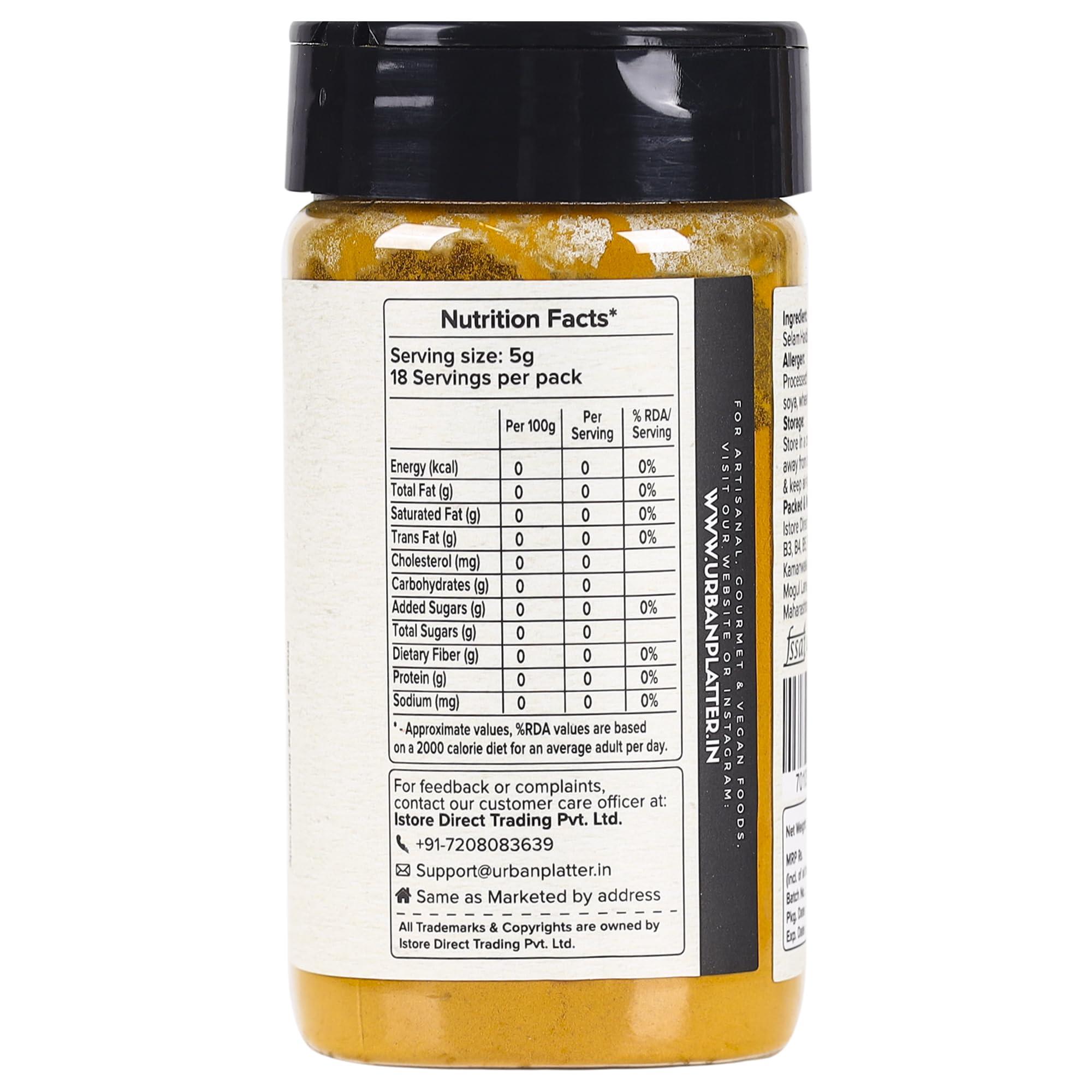 urban platter Urban Platter Selam Haldi (Turmeric) Powder Shaker Jar, 90g / 3oz [Cultivated in Tamilnadu]