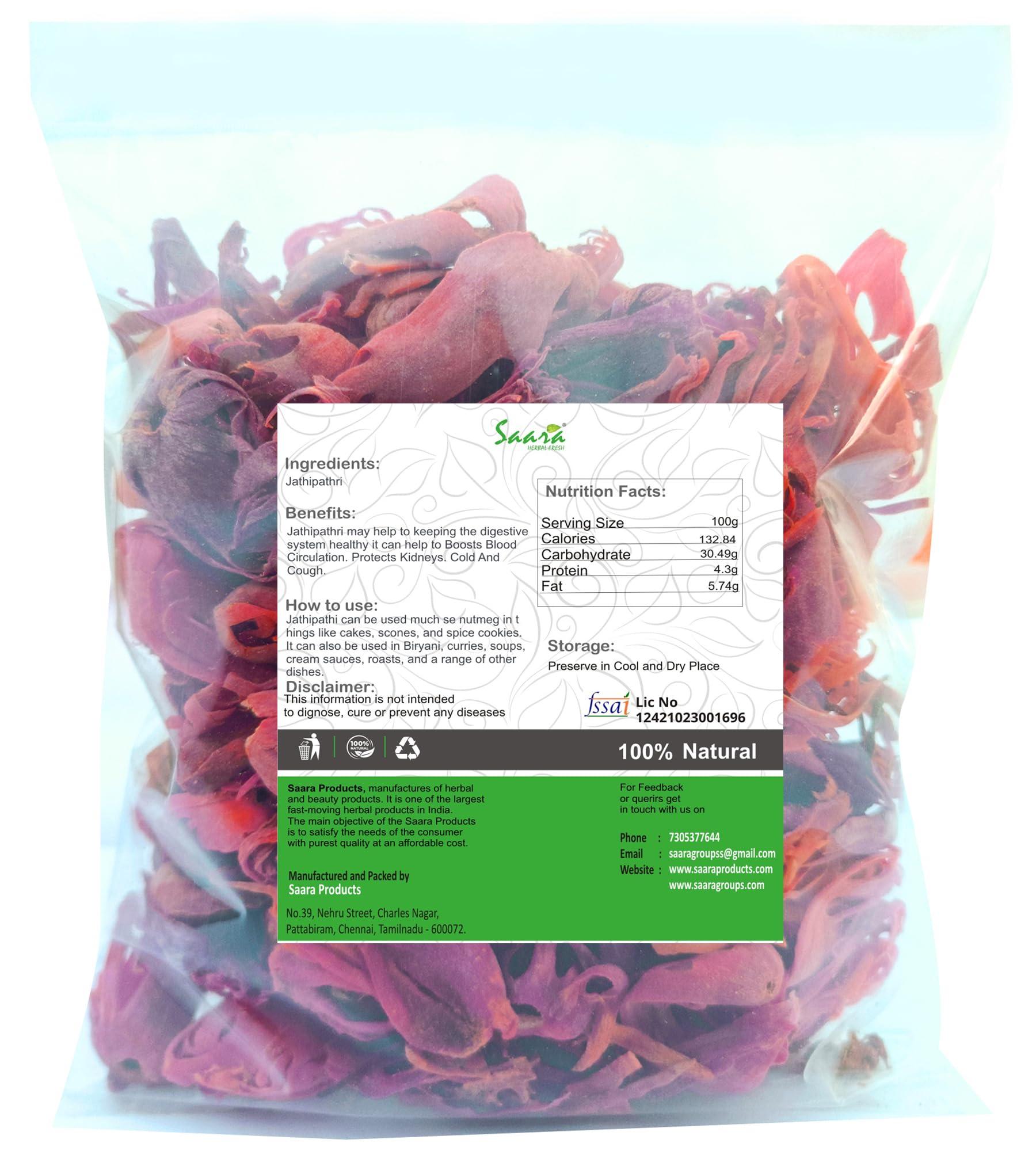 SAARA Saara HERBAL FRESH Jathipathri Whole, 300g, Javitri, Mace Spice, Myristica Fragrans, Jaapathri, (pack of 3 x 100g)