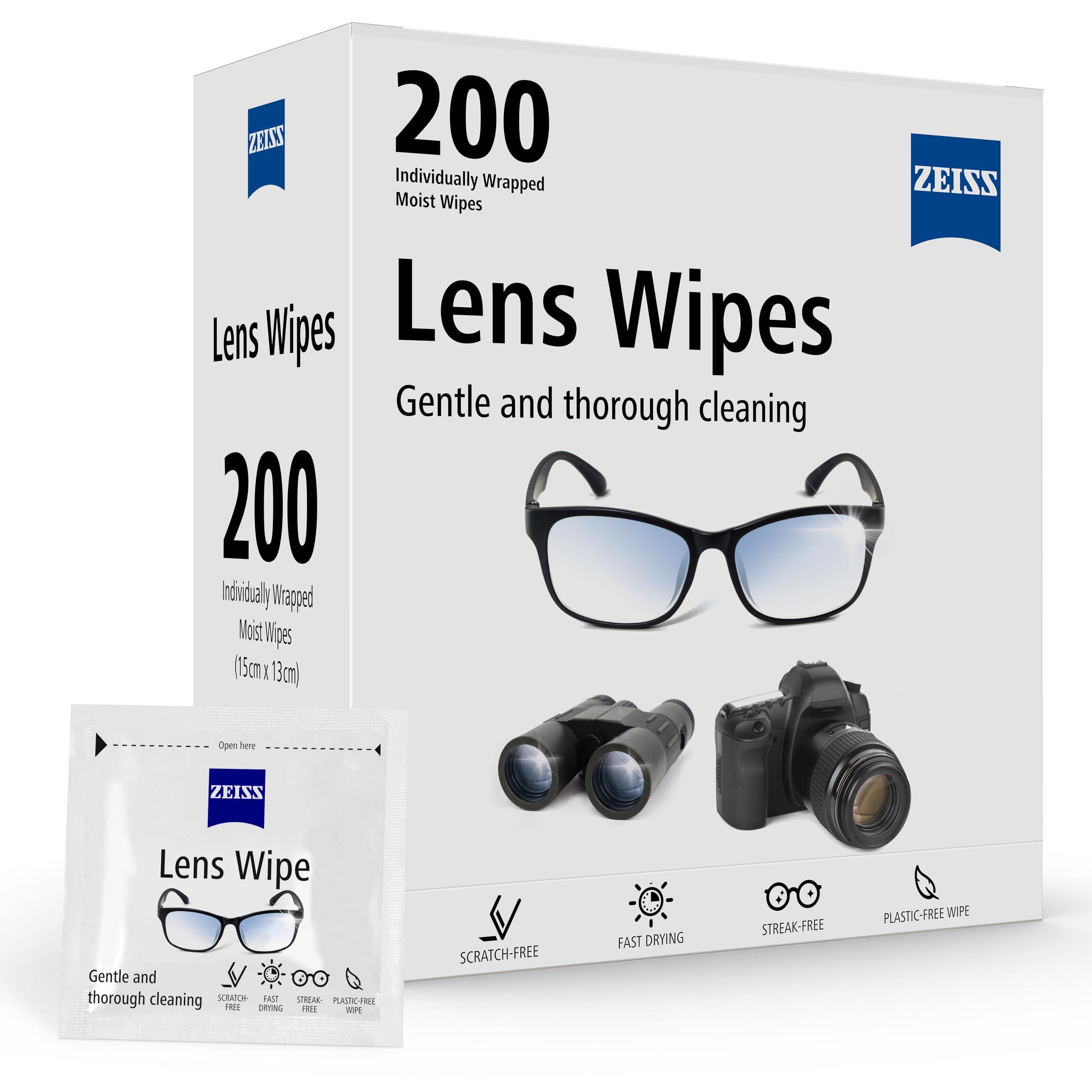 Zeiss ZEISS Lens Wipes 200 Count- Pack of 1| Lens Cleaner - Perfect for Spectacles, Eyeglasses, Sunglasses, Camera Lenses, Binoculars and all other lenses