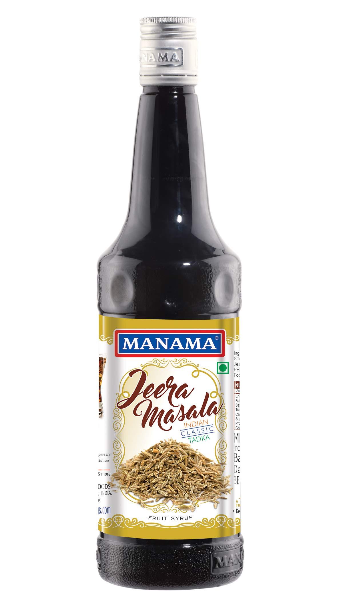Manama Manama Jeera Masala Syrup, Paan Flavoured Syrup and Kala Khatta Flavoured Syrup, 750ML Each, Pack of 3