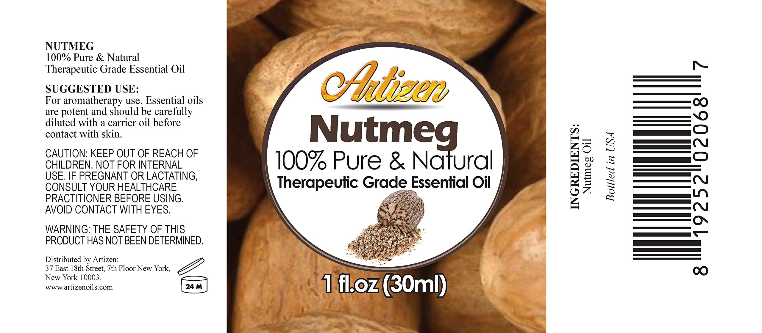 Artizen Artizen Nutmeg Essential Oil (100% PURE & NATURAL - UNDILUTED) Therapeutic Grade - Huge 1oz Bottle - Perfect for Aromatherapy, Relaxation, Skin Therapy & More!