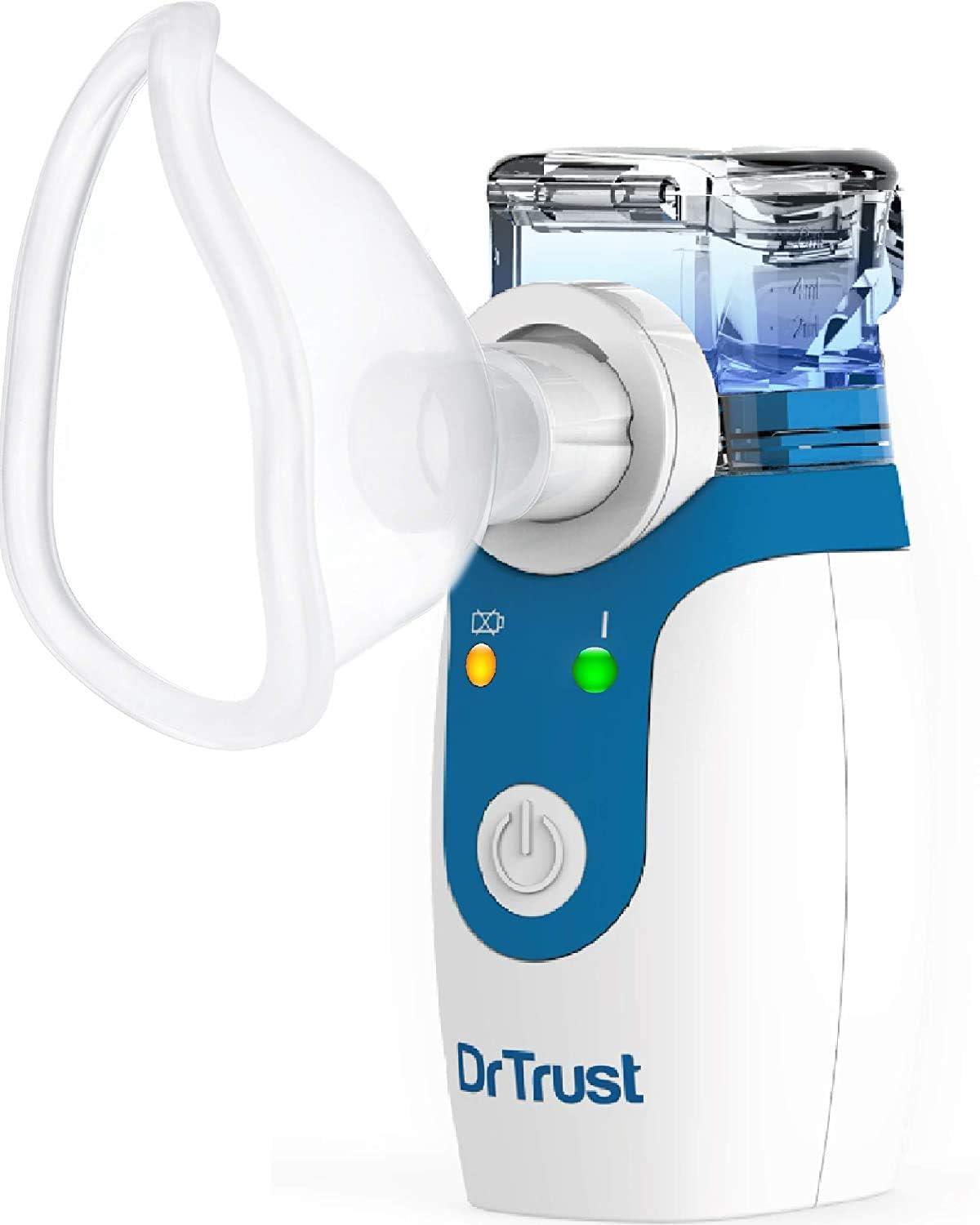 Dr Trust Dr Trust Portable Ultrasonic Mesh Nebulizer Machine Cool Mist Inhaler for Children and Adults (White)-404