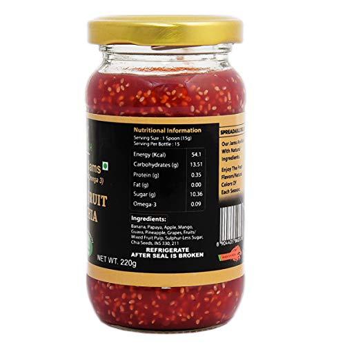 Prasukh Prasukh Chia Mango Ginger Jam and Chia Mixed Fruit Jam - Combo Pack (Each Bottle 220 gm)