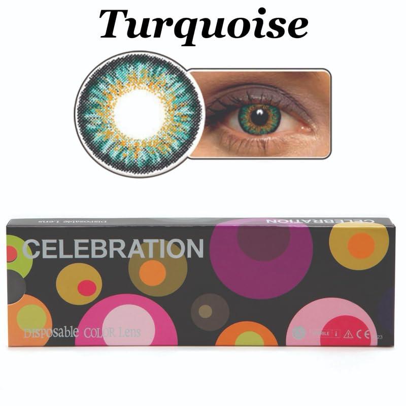 CELEBRATION COLORS CELEBRATION COLORS Weekly Contact Lenses - Pack of 5 Pairs, Color Mystery Hazel, Optical Power -2.25